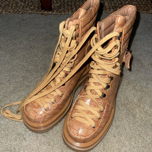 Tan SJ COMBAT boots - Picture 2 of 3